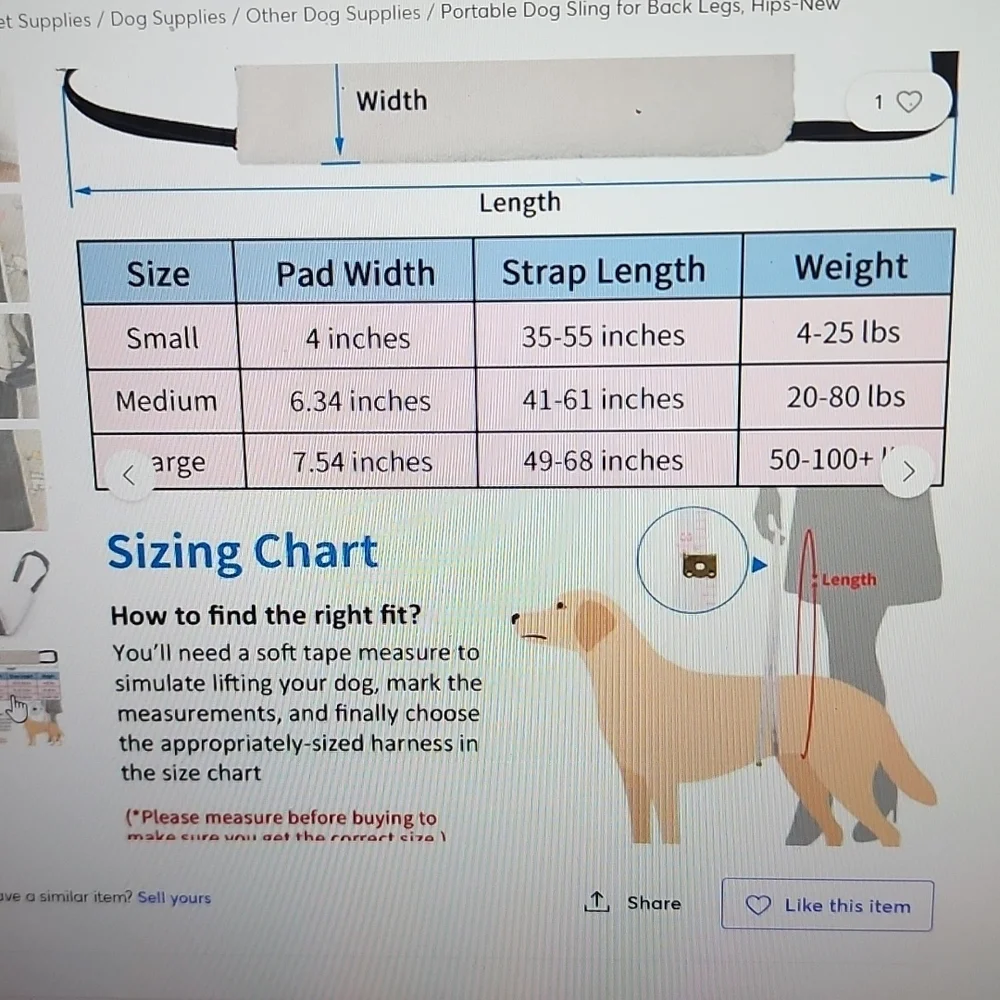 Loobani portable dog lift
